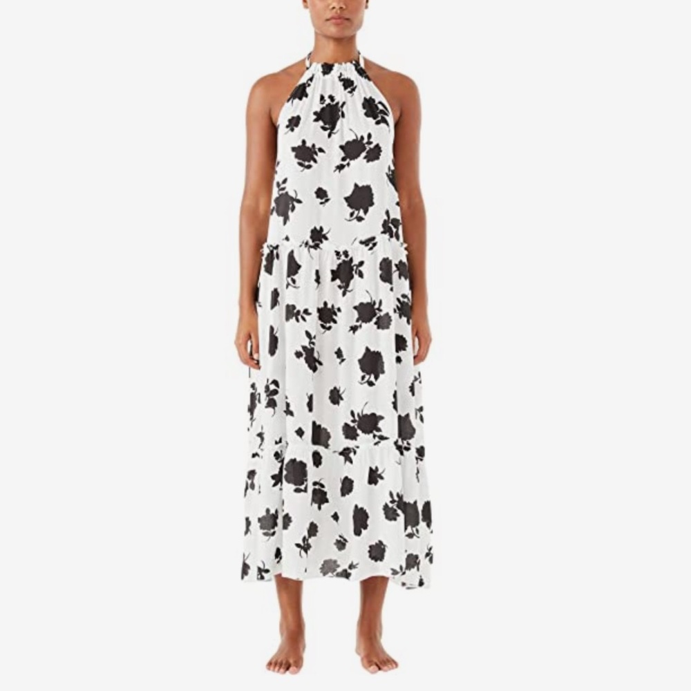 Kate Spade High Neck Halter Cover Up Dress - Ivory
